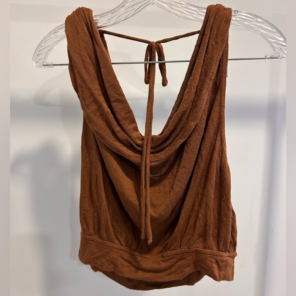 Free People Rust Draped Back Camisole